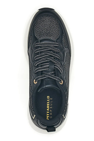 Sneakers da donna nere con inserti mesh Pittarello 8W25069