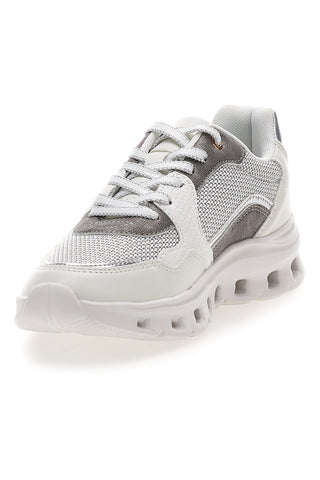 Sneakers da donna bianco grigio con inserti mesh Pittarello 8W24859
