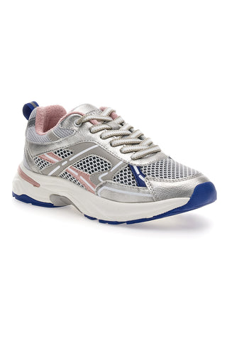 Sneakers da donna argento con inserti rosa e blu Pittarello Capsule 8W25911