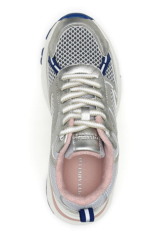Sneakers da donna argento con inserti rosa e blu Pittarello Capsule 8W25911
