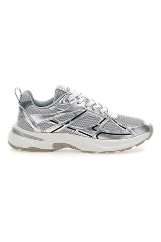 Silberne Damen Turnschuhe mit Mesh-Einsätzen Pittarello 8W25911