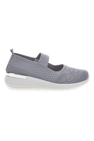 Me & me TF090236 grau Damen Ballettschuhe in perforiertem Stoff