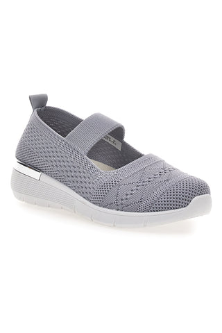 Me & me TF090236 grau Damen Ballettschuhe in perforiertem Stoff