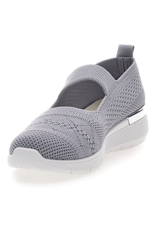 Me & me TF090236 grau Damen Ballettschuhe in perforiertem Stoff