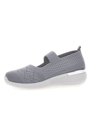 Me & me TF090236 grau Damen Ballettschuhe in perforiertem Stoff