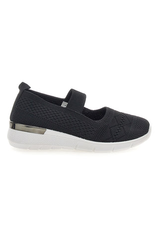 Schwarze Damen-Ballettschuhe aus perforiertem Stoff Me & me TF090236