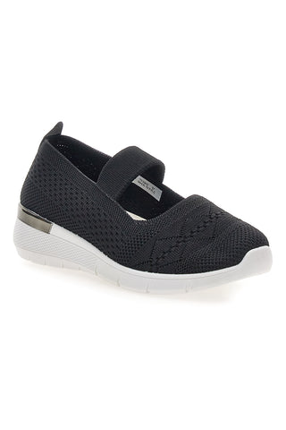 Schwarze Damen-Ballettschuhe aus perforiertem Stoff Me & me TF090236