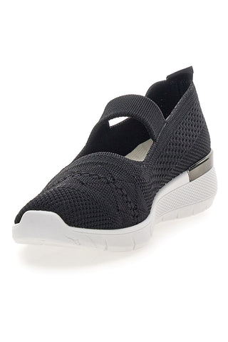 Schwarze Damen-Ballettschuhe aus perforiertem Stoff Me & me TF090236