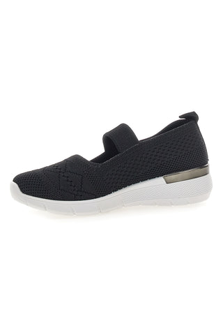 Schwarze Damen-Ballettschuhe aus perforiertem Stoff Me & me TF090236