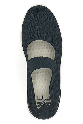 Schwarze Damen-Ballettschuhe aus perforiertem Stoff Me & me TF090236