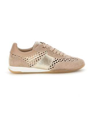 Perforierte Schnürschuhe in Beige mit laminierten Einsätzen Me & me TW26S5813803