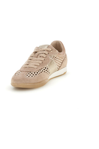 Scarpe stringate beige traforate con inserti laminati Me & me TW26S5813803