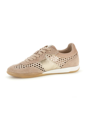 Scarpe stringate beige traforate con inserti laminati Me & me TW26S5813803