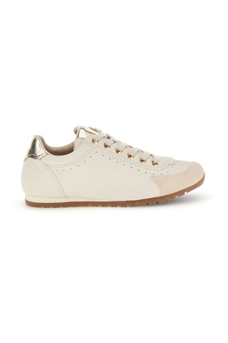 Sneakers beige in materiale sintetico con dettagli metallici Me & me TW26S801502