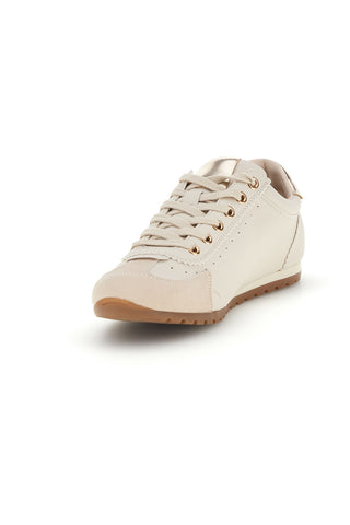 Sneakers beige in materiale sintetico con dettagli metallici Me & me TW26S801502