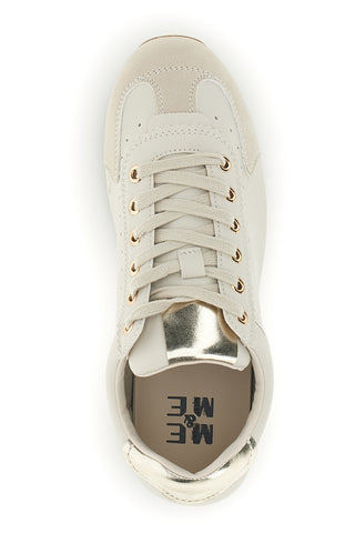Sneakers beige in materiale sintetico con dettagli metallici Me & me TW26S801502