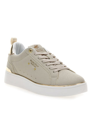 Beige Turnschuhe mit goldenen Details Beverly Hills Polo Club Queens Cup Ltx