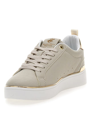 Beige Turnschuhe mit goldenen Details Beverly Hills Polo Club Queens Cup Ltx