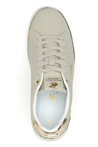 Beige Turnschuhe mit goldenen Details Beverly Hills Polo Club Queens Cup Ltx