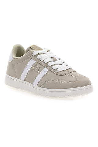 Beige Sneakers mit weißen Details Baumwollgürtel AMELIE SD