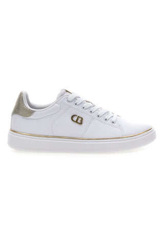 Weiße Sneakers mit goldenen Details Baumwollgürtel GTZ 2.0
