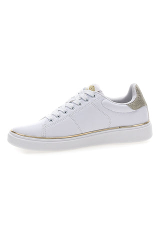 Weiße Sneakers mit goldenen Details Baumwollgürtel GTZ 2.0