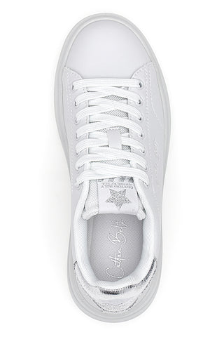 Weiße Sneakers mit silbernen Details Cotton Belt LONDON 3.0