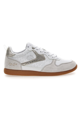 Weiße Sneakers mit metallischen Details Baumwollgürtel FROST LTH-METAL