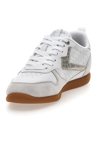 Sneakers bianche con dettagli metallizzati Cotton belt FROST LTH-METAL