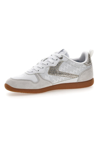 Sneakers bianche con dettagli metallizzati Cotton belt FROST LTH-METAL