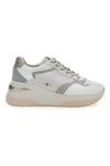 Graue und weiße Sneakers mit bequemem Keilabsatz aus Leder Pittarello Capsule Benny
