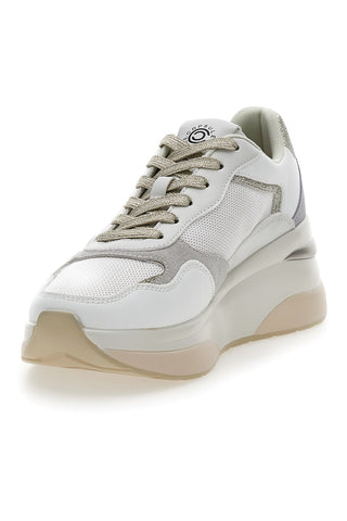 Graue und weiße Sneakers mit bequemem Keilabsatz aus Leder Pittarello Capsule Benny