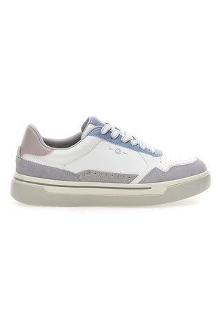 Sneakers Weiß und Hellblau mit Plateau aus Leder Pittarello Capsule Casey