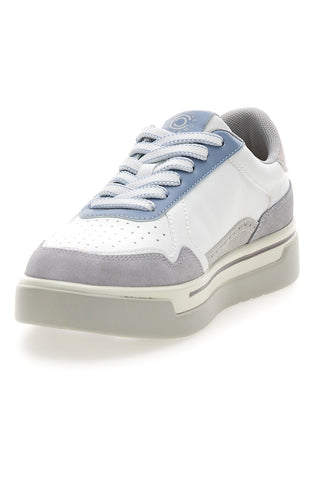 Sneakers Weiß und Hellblau mit Plateau aus Leder Pittarello Capsule Casey