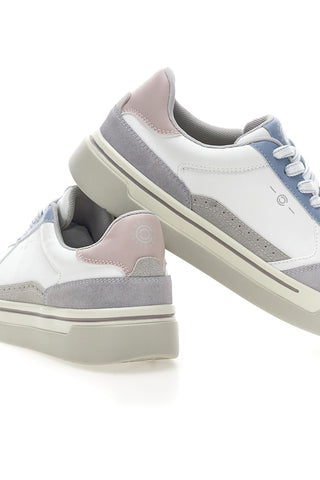 Sneakers Weiß und Hellblau mit Plateau aus Leder Pittarello Capsule Casey