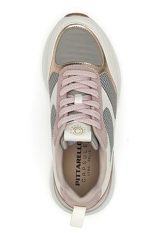 Rosa Sneakers mit bequemem Plateau und Ledereinsätzen Pittarello Capsule Kendy