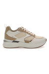 Beige Sneakers mit bequemer Plateausohle und Ledereinsätzen Pittarello Capsule Kendy