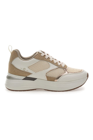 Beige Sneakers mit bequemer Plateausohle und Ledereinsätzen Pittarello Capsule Kendy