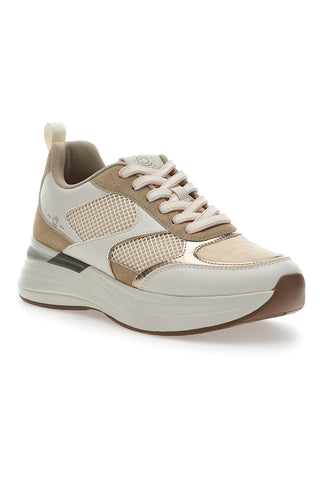 Beige Sneakers mit bequemer Plateausohle und Ledereinsätzen Pittarello Capsule Kendy