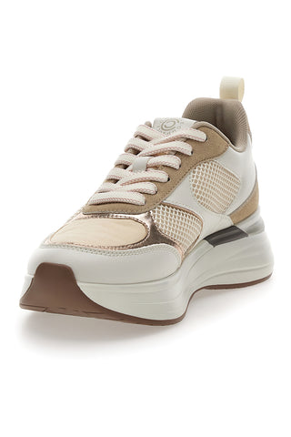 Beige Sneakers mit bequemer Plateausohle und Ledereinsätzen Pittarello Capsule Kendy