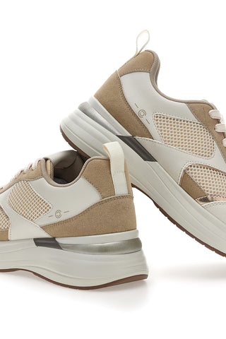 Beige Sneakers mit bequemer Plateausohle und Ledereinsätzen Pittarello Capsule Kendy