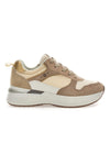 Beigefarbene Sneakers mit bequemem Keilabsatz Pittarello Capsule Kendy
