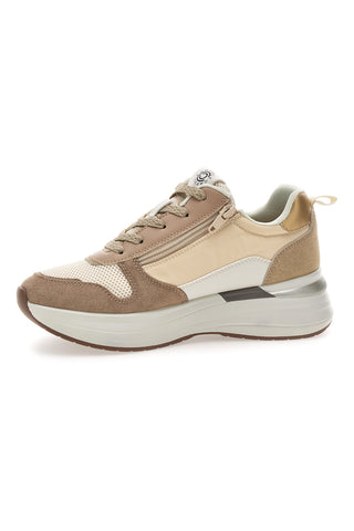 Beigefarbene Sneakers mit bequemem Keilabsatz Pittarello Capsule Kendy