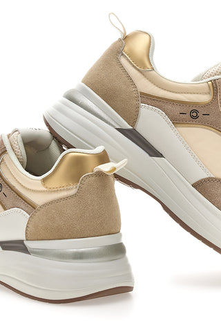 Beigefarbene Sneakers mit bequemem Keilabsatz Pittarello Capsule Kendy