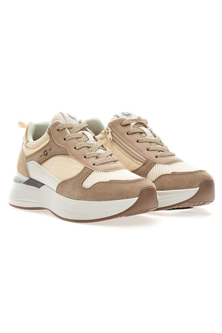 Beigefarbene Sneakers mit bequemem Keilabsatz Pittarello Capsule Kendy