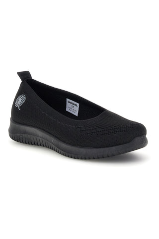 Schwarze Ballettschuhe mit perforiertem Schaft Canguro CA1215