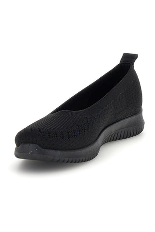 Schwarze Ballettschuhe mit perforiertem Schaft Canguro CA1215