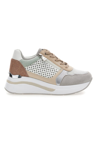 Sneakers multicolore traforate con zip e zeppa Inblu 481IN