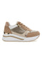 Sneakers cipria traforate con zip e zeppa Inblu 481IN