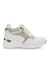 Sneakers bianche con zip e dettagli oro Inblu 488IN